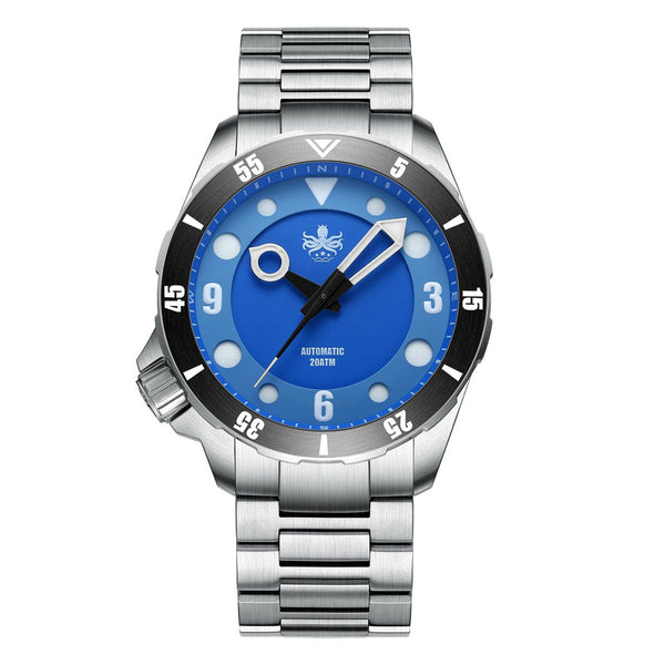 Phoibos Apollo Automatic Dive Watch with Blue Sandwich Dial #PY036B zoom