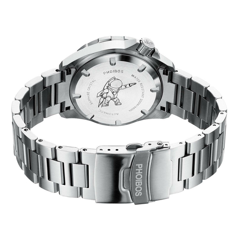 Phoibos Apollo Automatic Dive Watch with Black Sandwich Dial #PY036C back