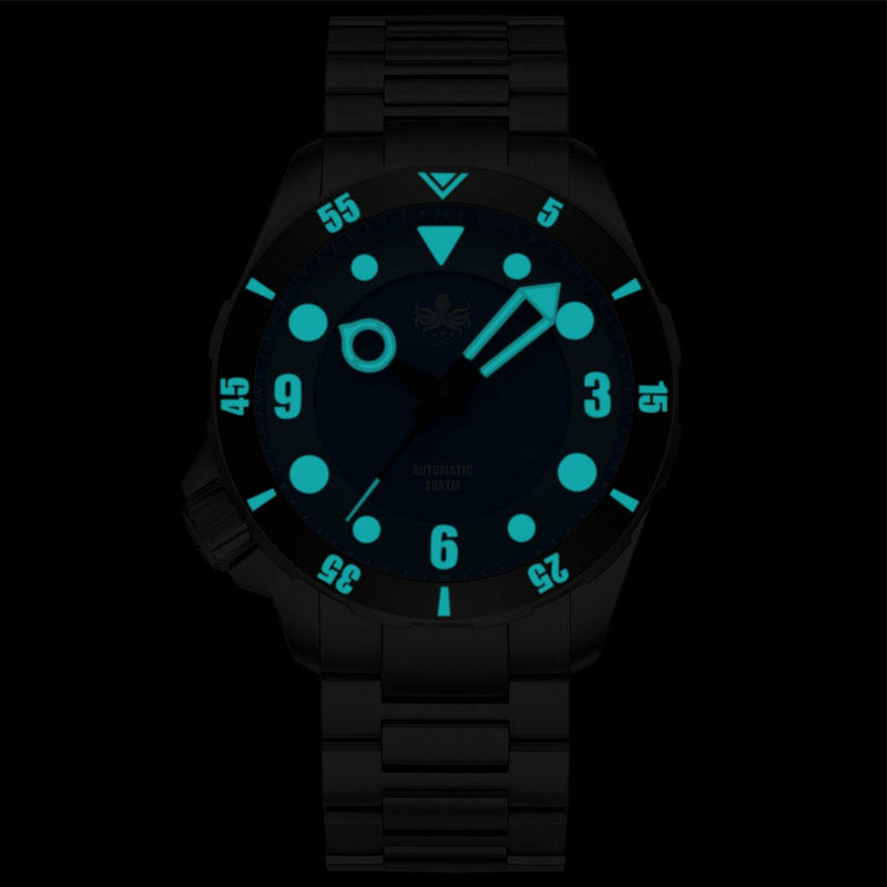 Phoibos Apollo Automatic Dive Watch with Black Sandwich Dial #PY036C lime