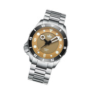Phoibos Apollo Automatic Dive Watch with Tortiall Brown Sandwich Dial #PY036D tilt