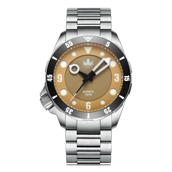 Phoibos Apollo Automatic Dive Watch with Tortiall Brown Sandwich Dial #PY036D zoom