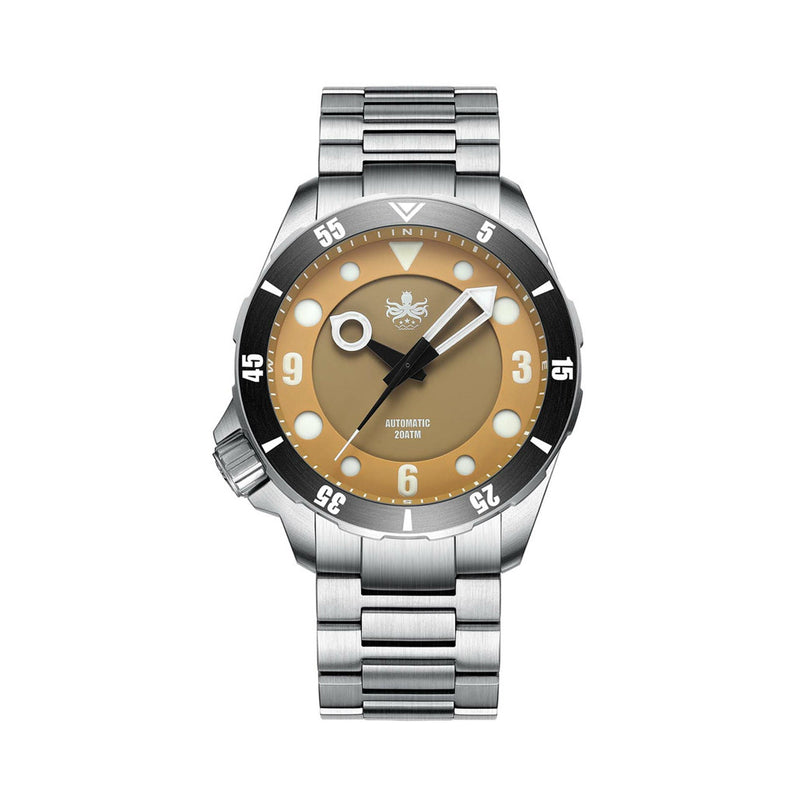 Phoibos Apollo Automatic Dive Watch with Tortiall Brown Sandwich Dial #PY036D
