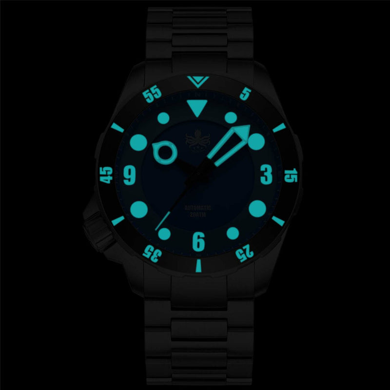 Phoibos Apollo Automatic Dive Watch with Grey Sandwich Dial #PY036E lime
