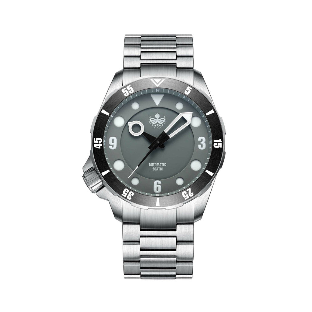 Phoibos Apollo Automatic Dive Watch with Grey Sandwich Dial
