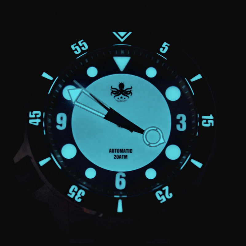 Phoibos Apollo Automatic Dive Watch with Full Lume Sandwich Dial #PY036F lume