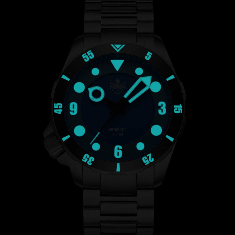 Phoibos Apollo Automatic Dive Watch with Full Lume Sandwich Dial #PY036F lime