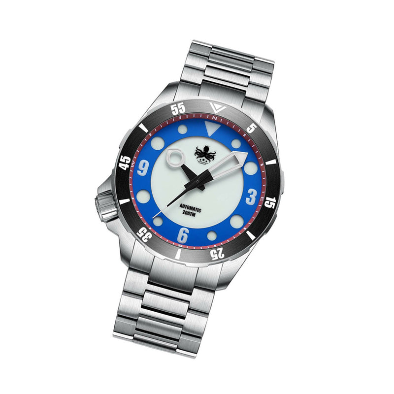 Phoibos Apollo Automatic Dive Watch with Full Lume Sandwich Dial #PY036F tilt