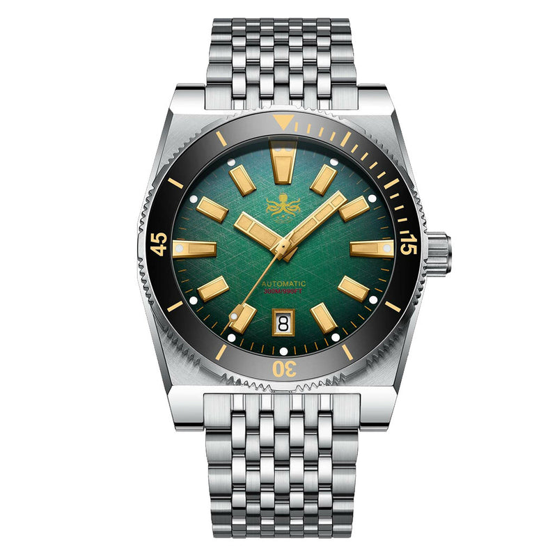 Phoibos Narwhal 300M Automatic Diver with Green Dial #PY037A zoom