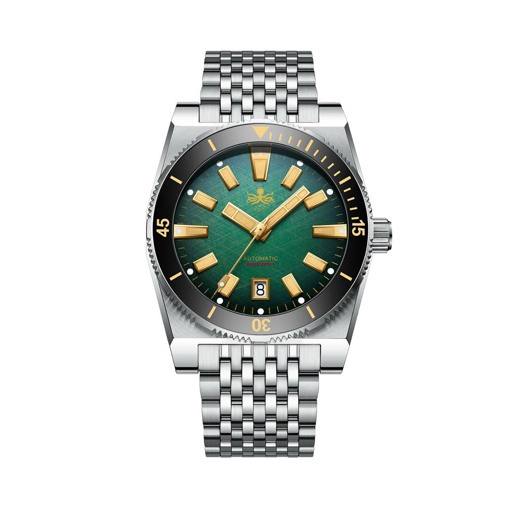 Phoibos Narwhal 300M Automatic Diver with Green Dial #PY037A