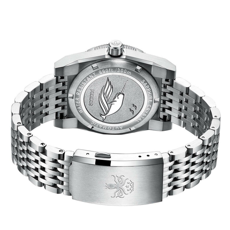 Phoibos Narwhal 300M Automatic Diver with Grey Dial #PY037C back