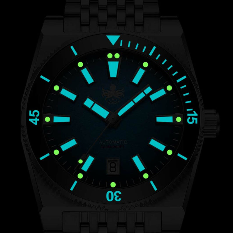 Phoibos Narwhal 300M Automatic Diver with Grey Dial #PY037C lime