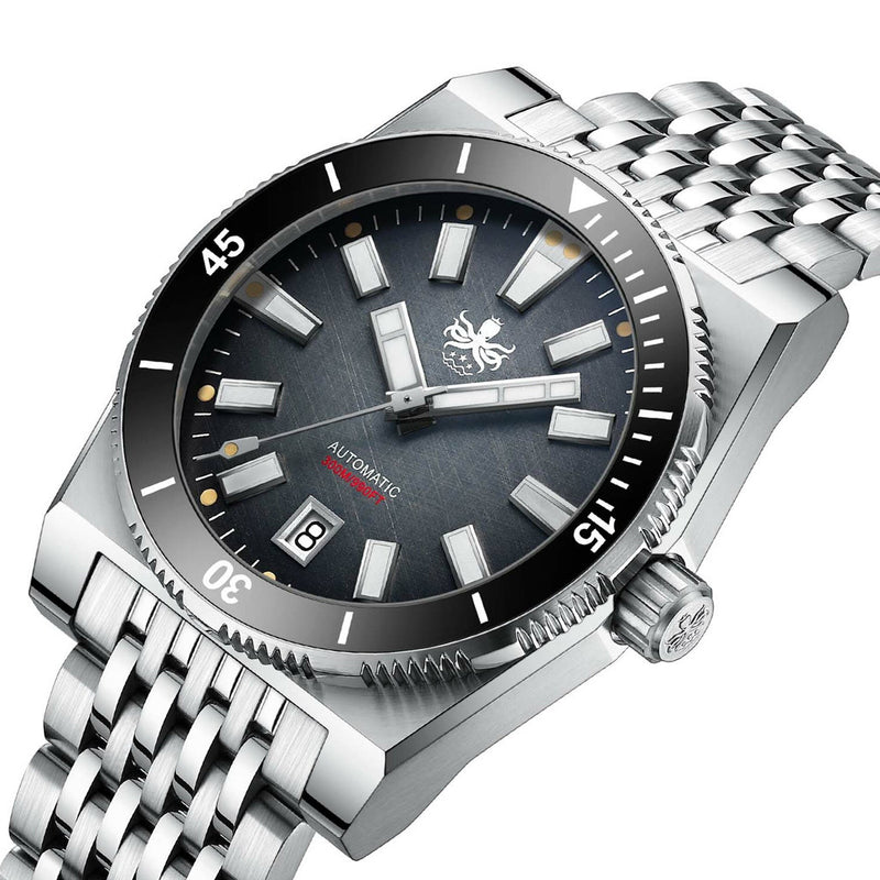 Phoibos Narwhal 300M Automatic Diver with Grey Dial #PY037C angle