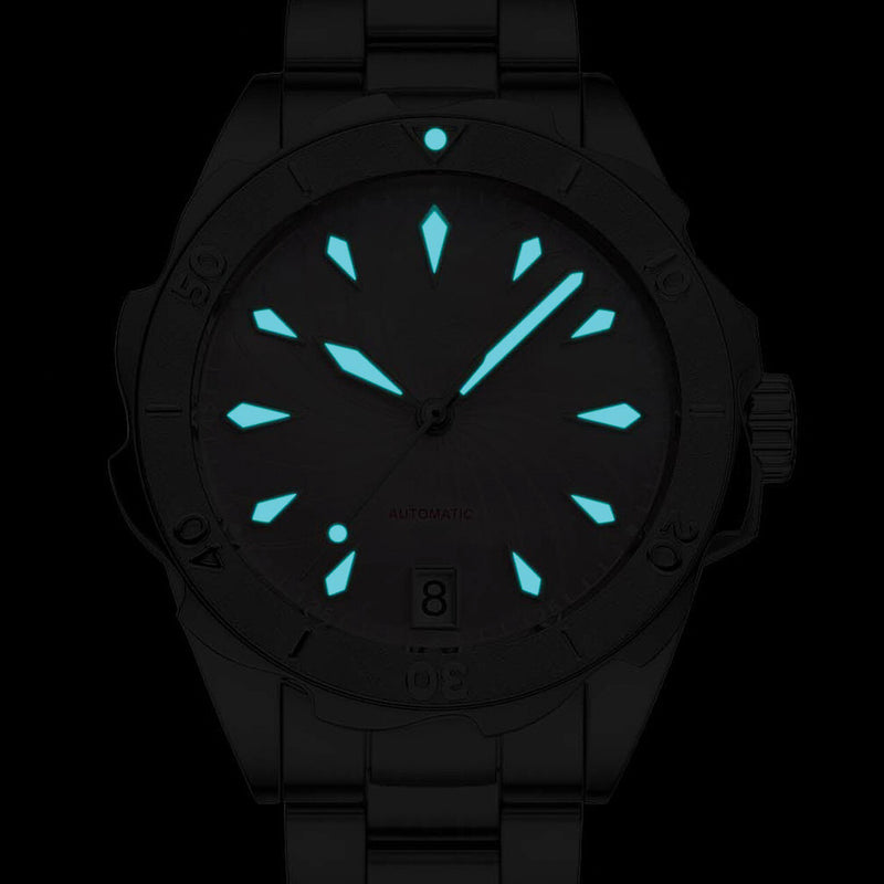 Phoibos Sea Nymph 200M Lady Diver with Mint Green Dial #PY038A lume