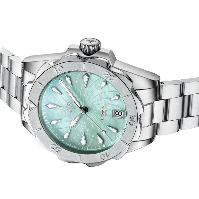 Phoibos Sea Nymph 200M Lady Diver with Mint Green Dial #PY038A side