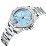 Phoibos Sea Nymph 200M Lady Diver with Aquamarine Blue Dial #PY038B tilt