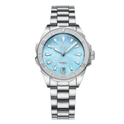 Phoibos Sea Nymph 200M Lady Diver with Aquamarine Blue Dial #PY038B zoom