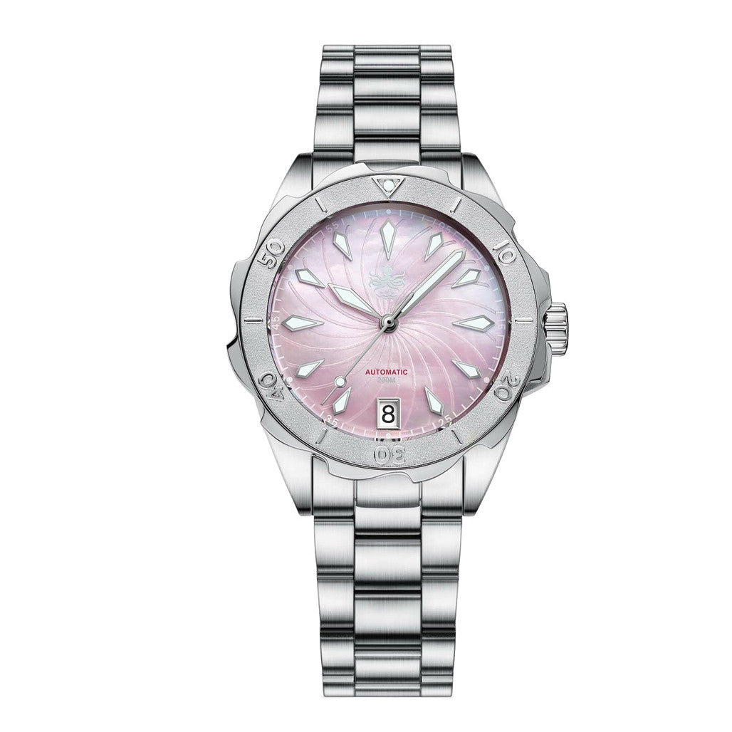 HOBOHIFU ホボヒフ S Phoibos Sea Nymph 200M Lady Diver with Sakura Pink Dial #PY038D