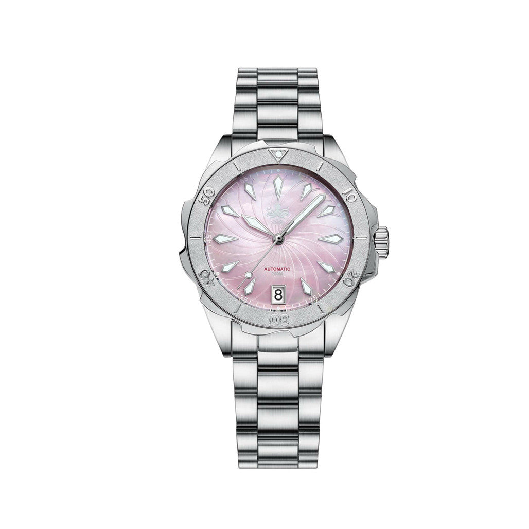 Phoibos Sea Nymph 200M Lady Diver with Sakura Pink Dial #PY038D