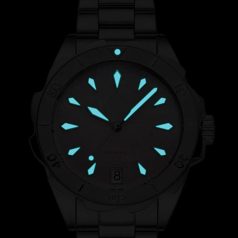 Phoibos Sea Nymph 200M Lady Diver with Akoya White Dial #PY038E lime
