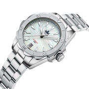 Phoibos Sea Nymph 200M Lady Diver with Akoya White Dial #PY038E tilt
