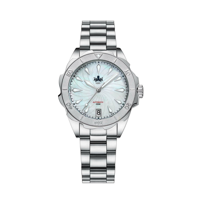 Phoibos Sea Nymph 200M Lady Diver with Akoya White Dial #PY038E