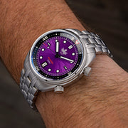 PHOIBOS x ISLANDER Limited Edition Eagle Ray Dive Watch with Sunburst Purple Dial #PY039-LIW22