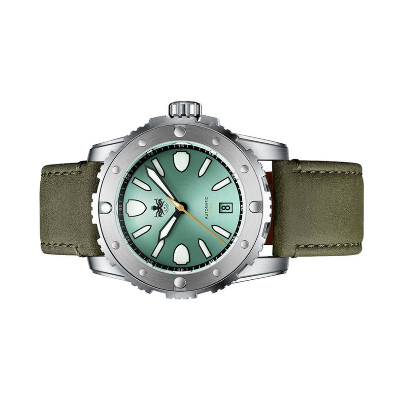 Phoibos Great Wall Limited Edition Automatic Dive Watch with Green Dial #PY045A side