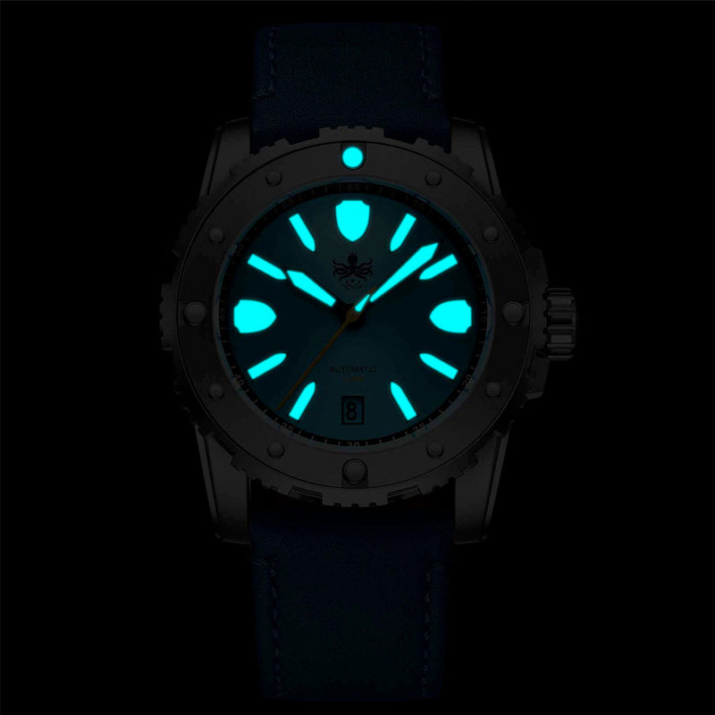 Phoibos Great Wall Limited Edition Automatic Dive Watch with Green Dial #PY045A lume