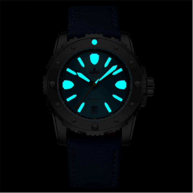 Phoibos Great Wall Limited Edition Automatic Dive Watch with Blue Dial #PY045B lume