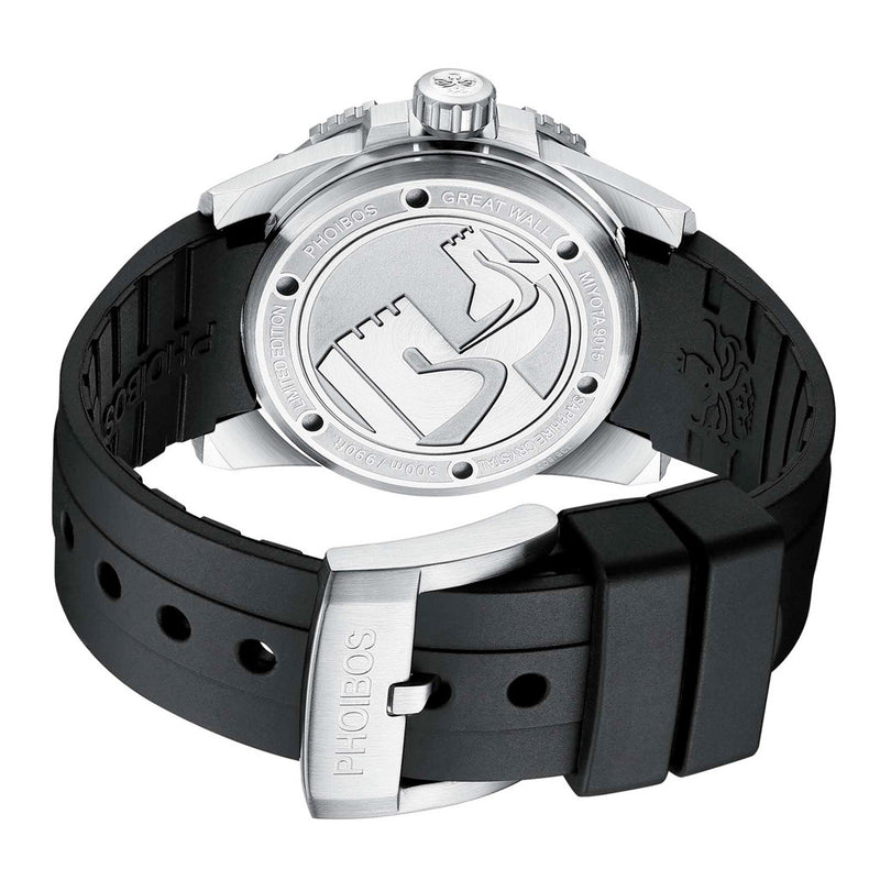 Phoibos Great Wall Limited Edition Automatic Dive Watch with Black Dial #PY045C back