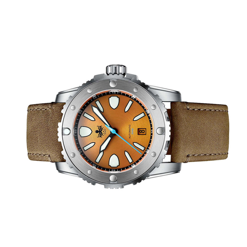 Phoibos Great Wall Limited Edition Automatic Dive Watch with Orange Dial #PY045D side