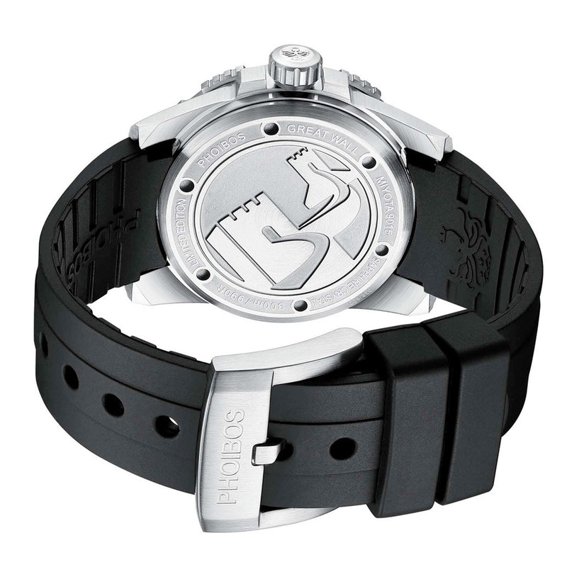 Phoibos Great Wall Limited Edition Automatic Dive Watch with Orange Dial #PY045D back