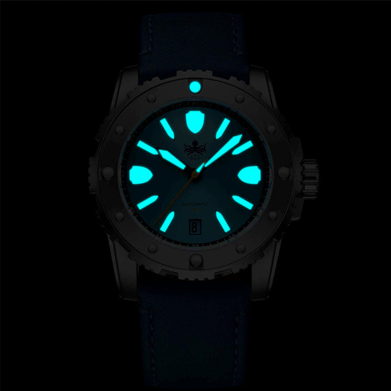 Phoibos Great Wall Limited Edition Automatic Dive Watch with Orange Dial #PY045D lume