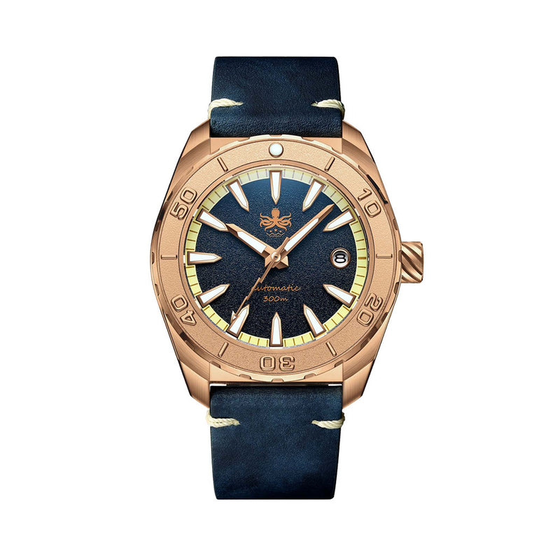 Phoibos Proteus Bronze 300M Dive Watch with Navy Blue Dial #PY046B