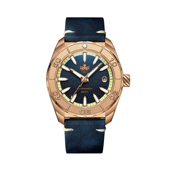 Phoibos Proteus Bronze 300M Dive Watch with Navy Blue Dial #PY046B