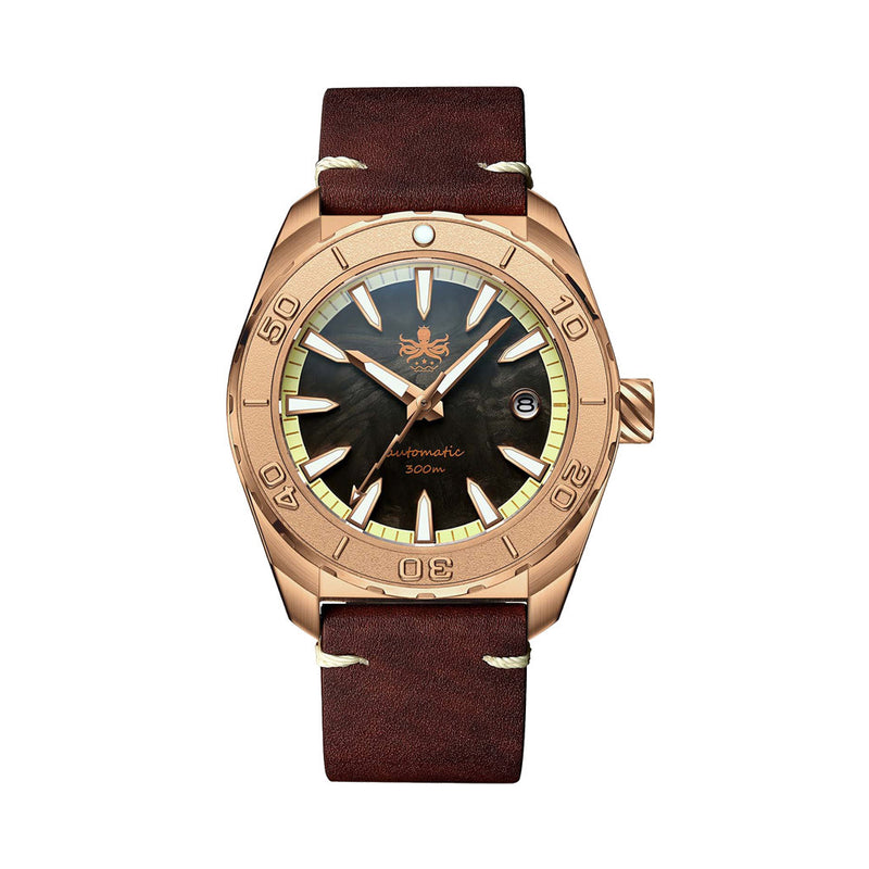 Phoibos Proteus Bronze 300M Dive Watch with Forged Carbon Dial #PY046C