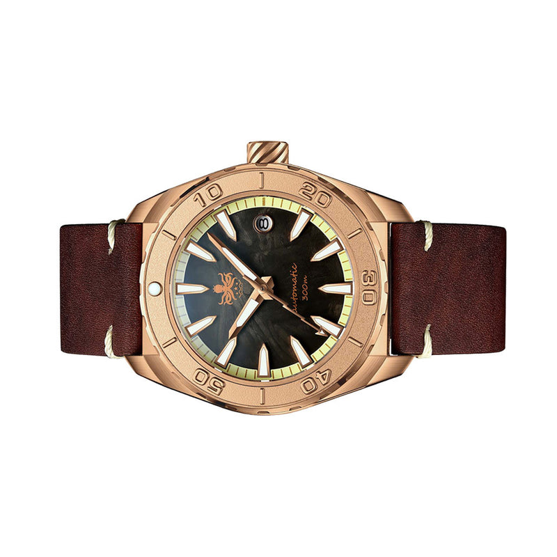 Phoibos Proteus Bronze 300M Dive Watch with Forged Carbon Dial #PY046C side