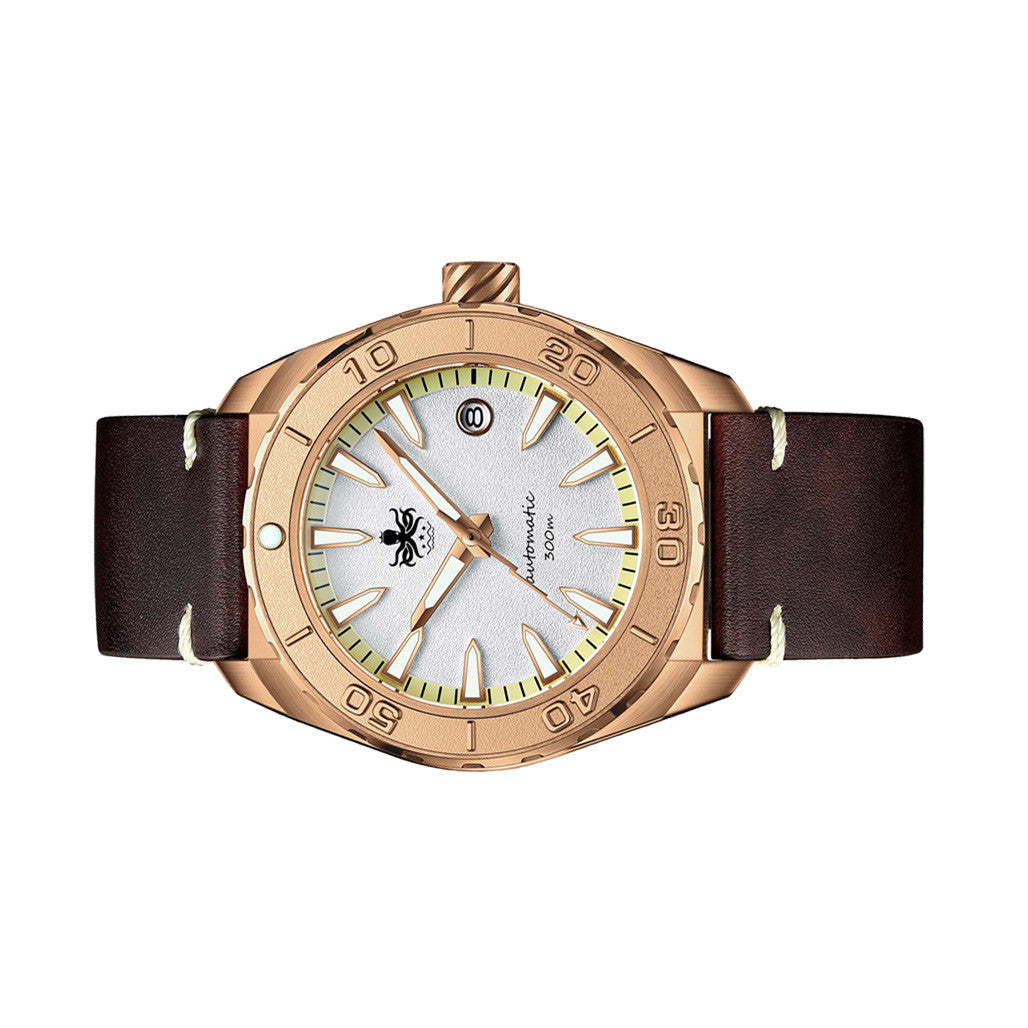 Phoibos Proteus Bronze 300M Dive Watch with White Dial #PY046D