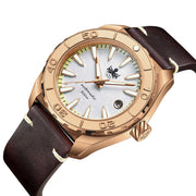 Phoibos Proteus Bronze 300M Dive Watch with White Dial #PY046D tilt