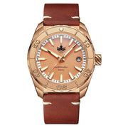 Phoibos Proteus Bronze 300M Dive Watch with Salmon Dial #PY046E zoom
