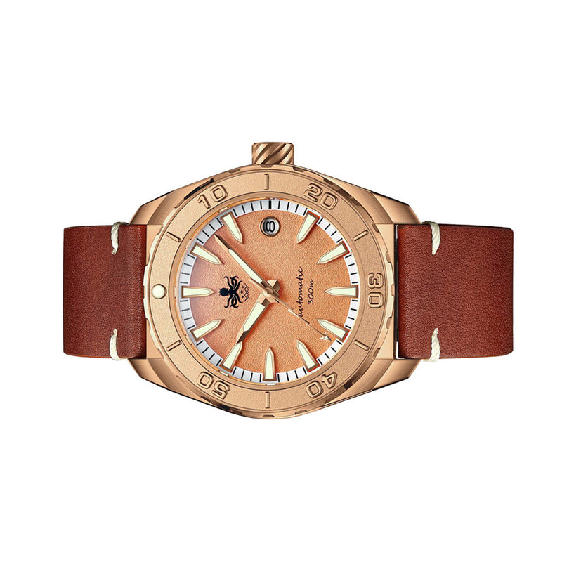Phoibos Proteus Bronze 300M Dive Watch with Salmon Dial #PY046E side