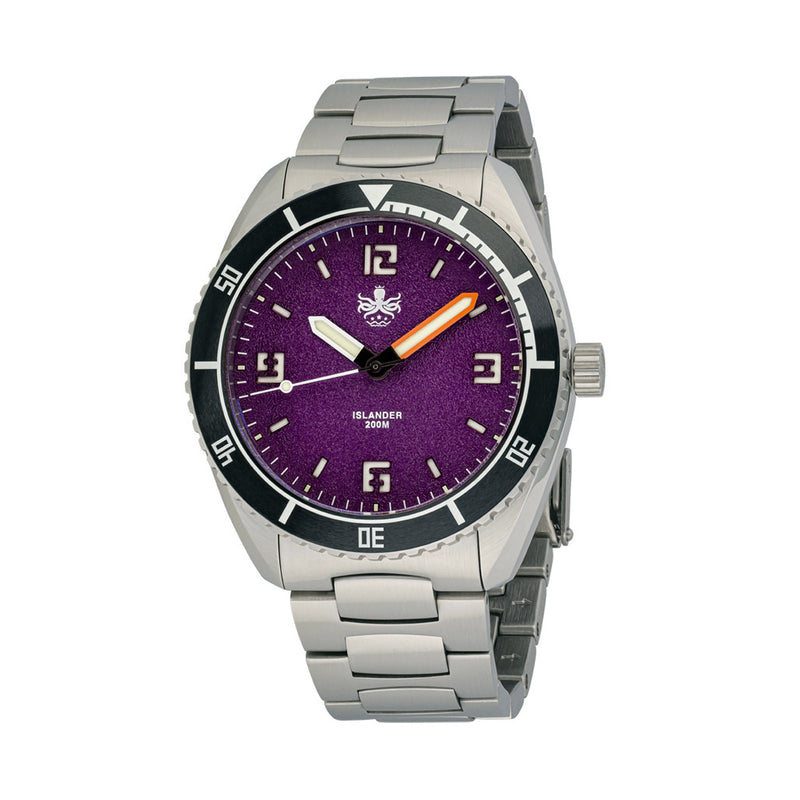PHOIBOS x ISLANDER Limited Edition Reef Master Dive Watch with Purple Sand Dial #PY047-LIW