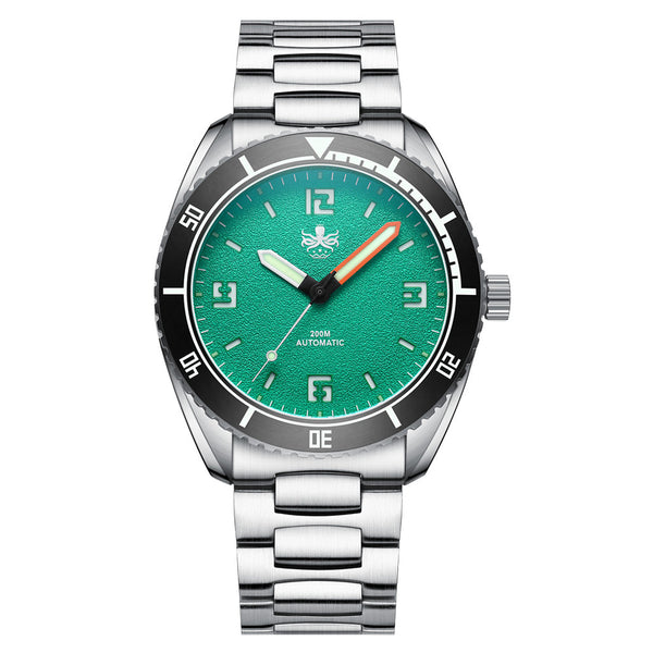 PHOIBOS Reef Master Dive Watch with Shamrock Green Dial #PY047-LIW zoom