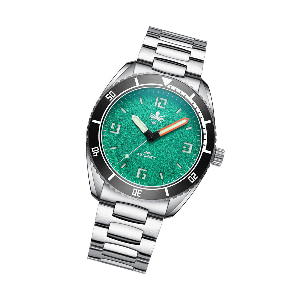 PHOIBOS Reef Master Dive Watch with Shamrock Green Dial #PY047A
