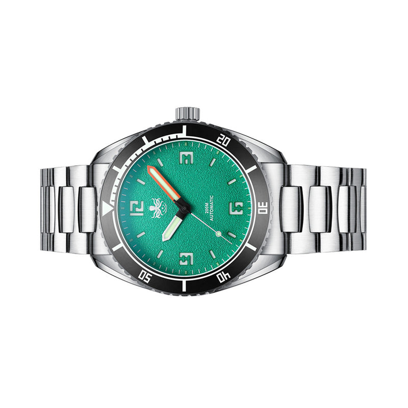 PHOIBOS Reef Master Dive Watch with Shamrock Green Dial #PY047-LIW side