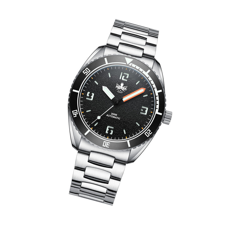 PHOIBOS Reef Master Dive Watch with Pitch Black Dial #PY047C tilt