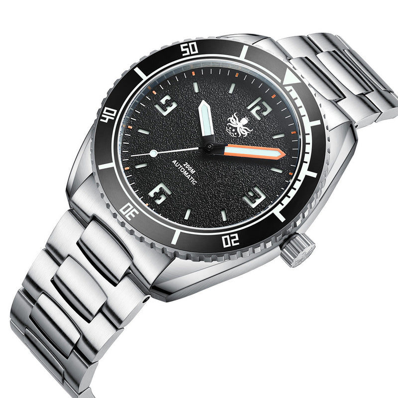 PHOIBOS Reef Master Dive Watch with Pitch Black Dial #PY047C tilt