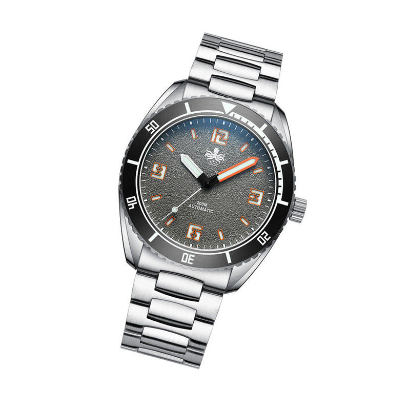 PHOIBOS Reef Master Dive Watch with Fossil Gray Dial #PY047D tilt