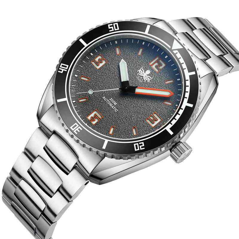 PHOIBOS Reef Master Dive Watch with Fossil Gray Dial #PY047D tilt