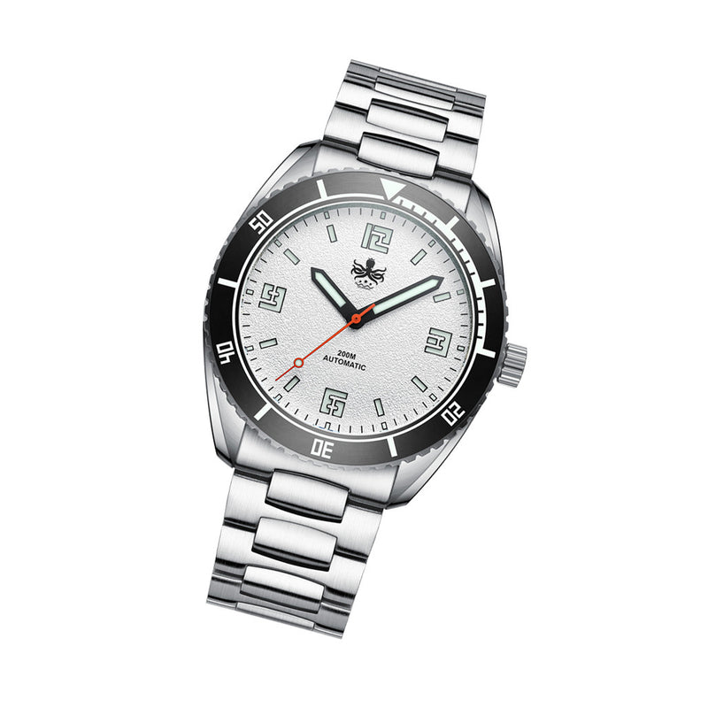 PHOIBOS Reef Master Dive Watch with Silver White Dial #PY047E tilt